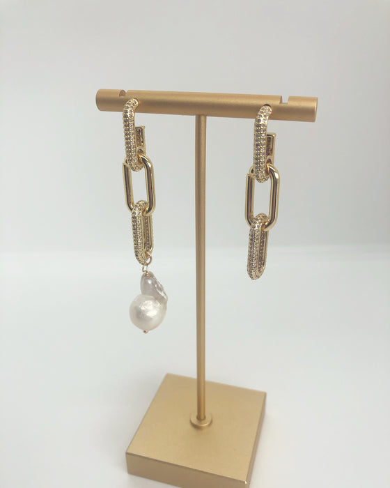 Mix and Match Genuine Baroque Pearl Paperclip Earrings