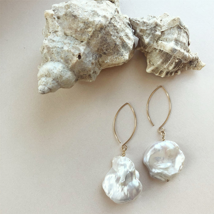 Massive Genuine Freshwater Pearl Earrings