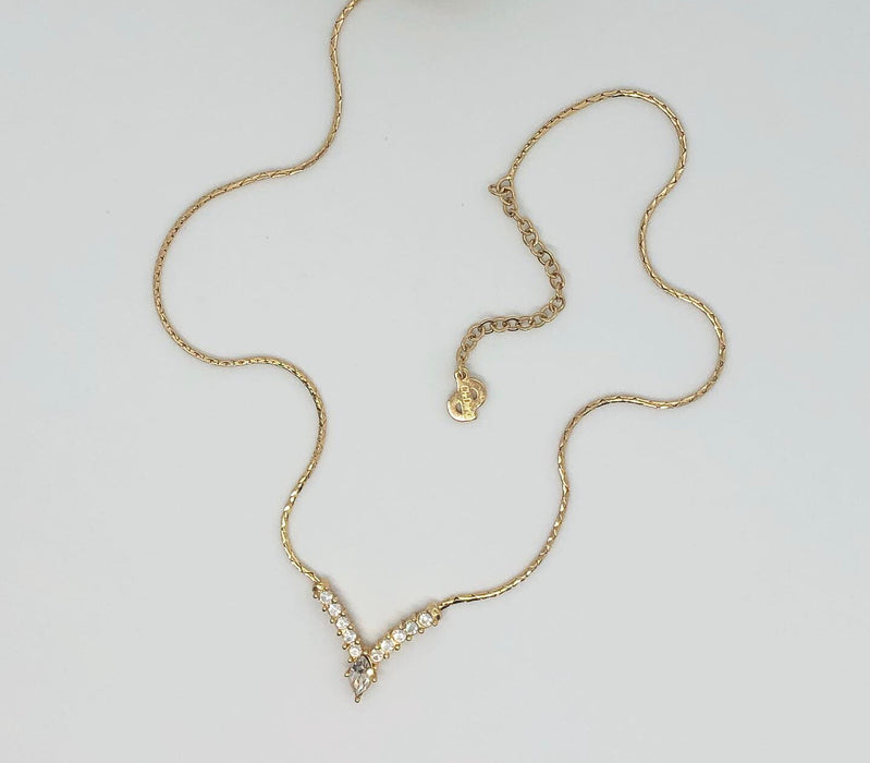 Glamorous Genuine Vintage V-Shape Christian Dior Necklace