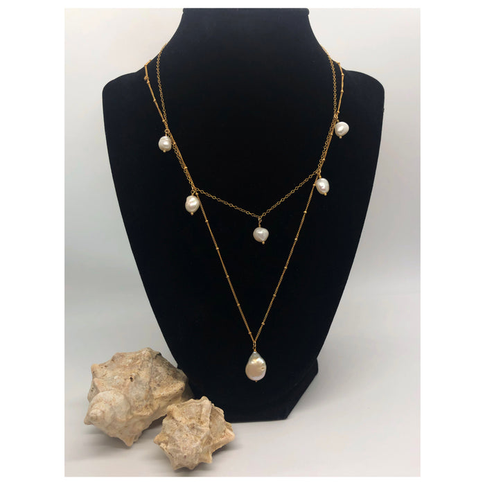 Genuine Pearl Drop Necklace