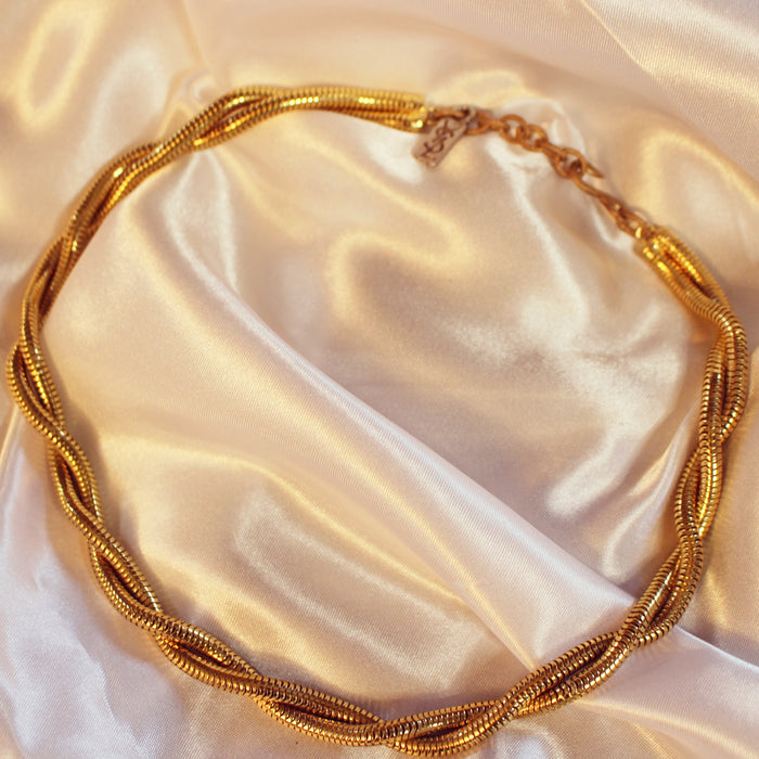 Genuine Vintage Yves Saint Laurent Twisted Snake Chain Necklace