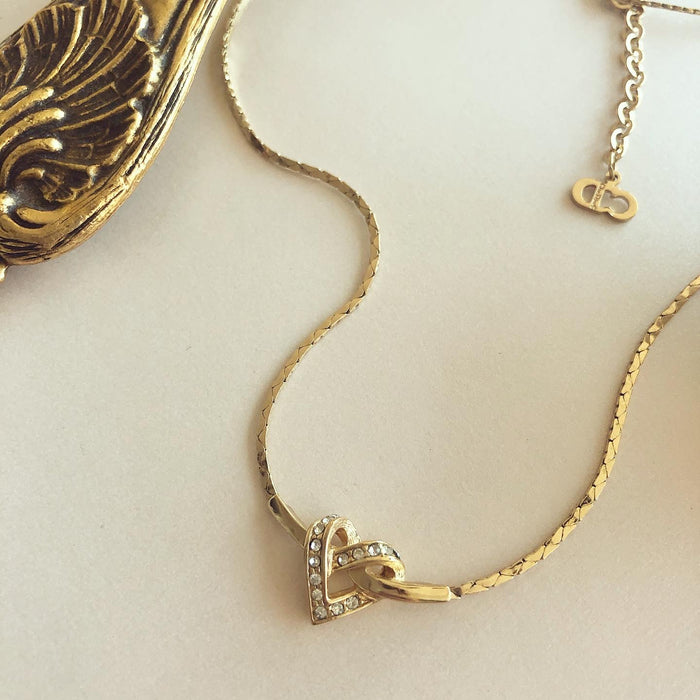 Genuine Vintage Christian Dior Heart Necklace