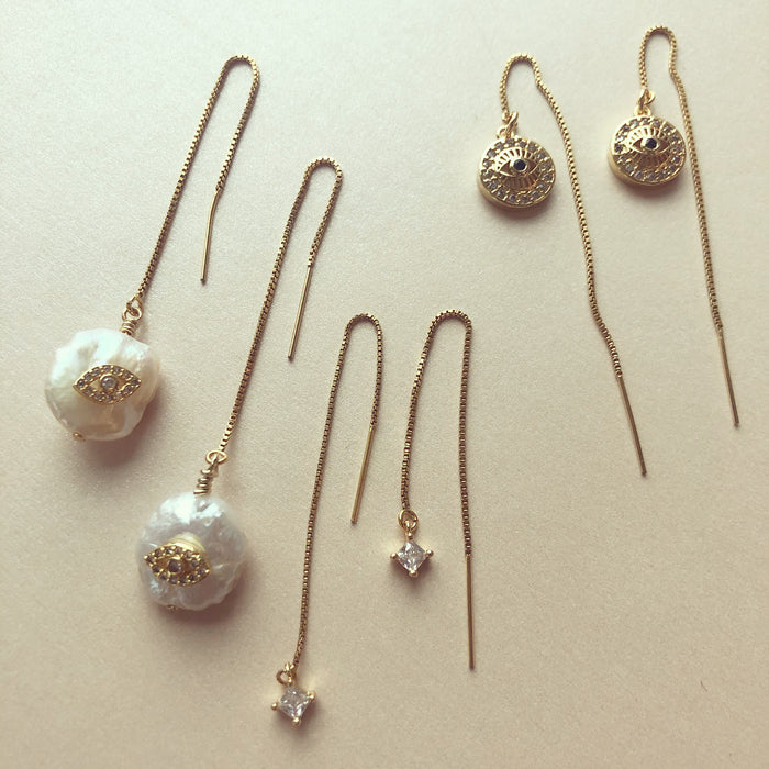 Stunning Dainty Crystal Threader Earrings