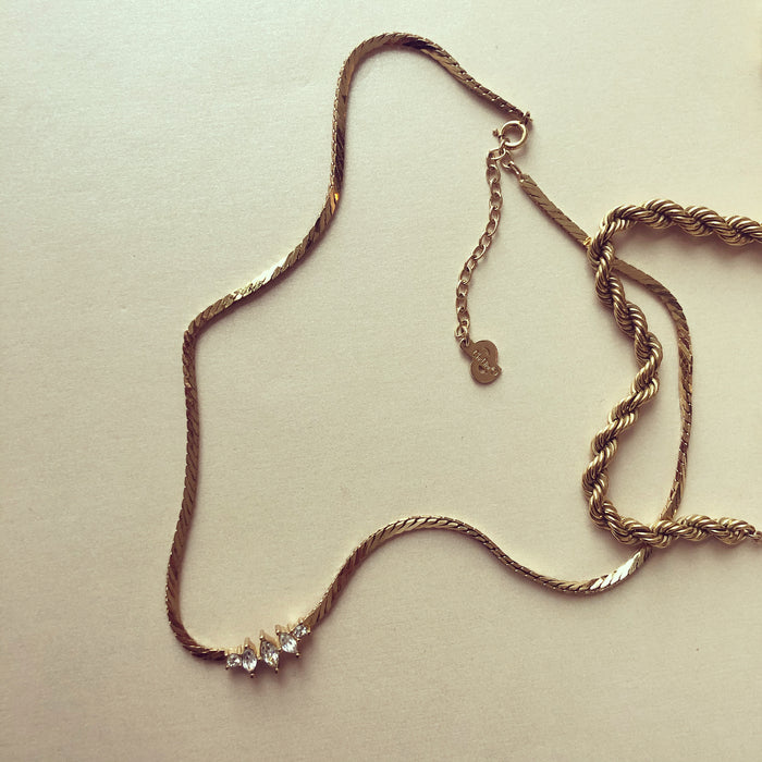 Genuine Vintage Christian Dior Classic Crystal Cluster Necklace