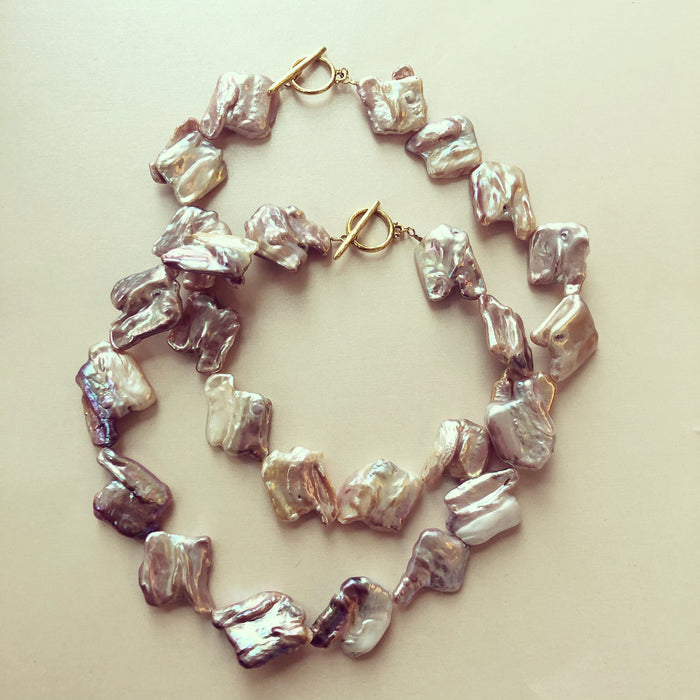 Divine Extra Chunky Pink Essence Pearl Necklace