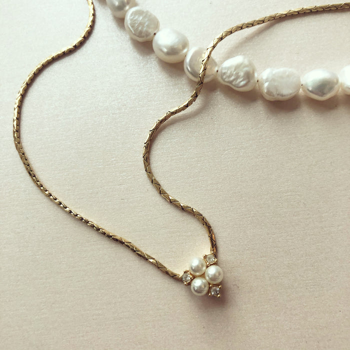 Genuine Vintage Christian Dior Pearl Cluster Necklace