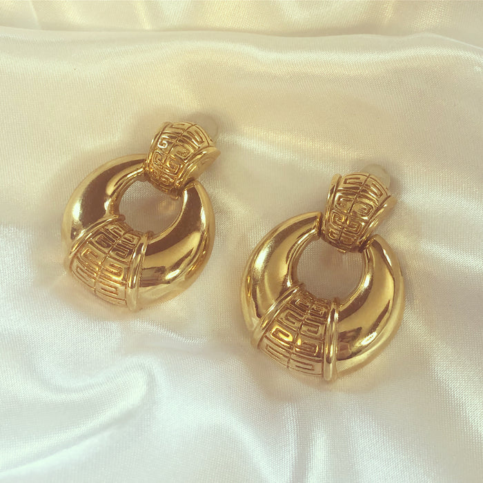 Genuine Vintage Givenchy Doorknob Clip-On Earrings