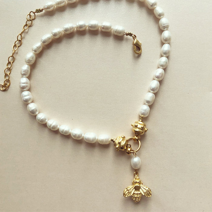 The Melissa Bee Pearl Necklace