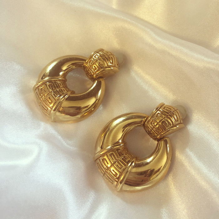 Genuine Vintage Givenchy Doorknob Clip-On Earrings