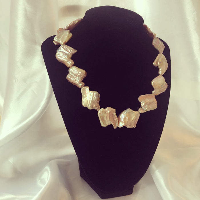 Divine Extra Chunky Pink Essence Pearl Necklace