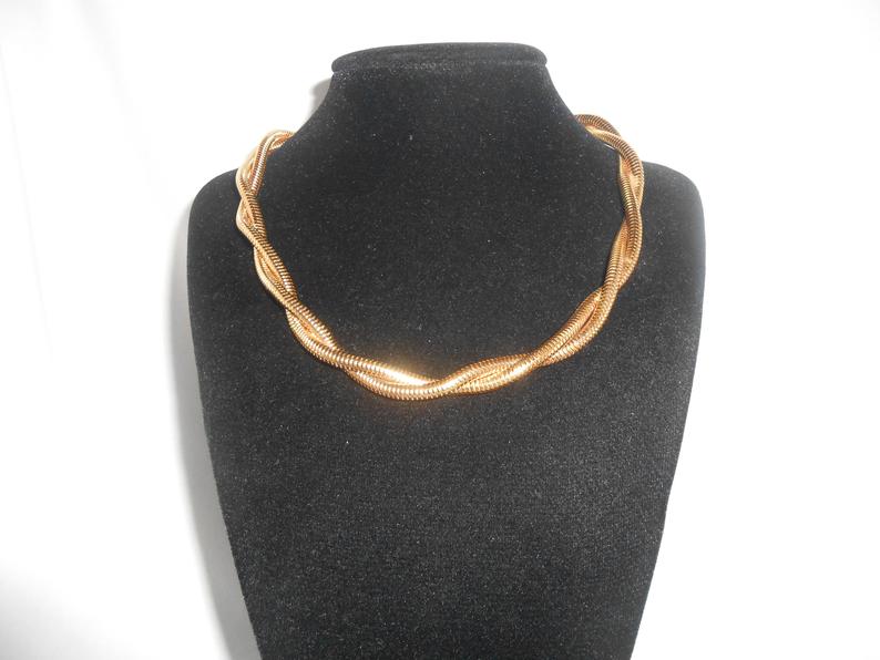 Genuine Vintage Yves Saint Laurent Twisted Snake Chain Necklace